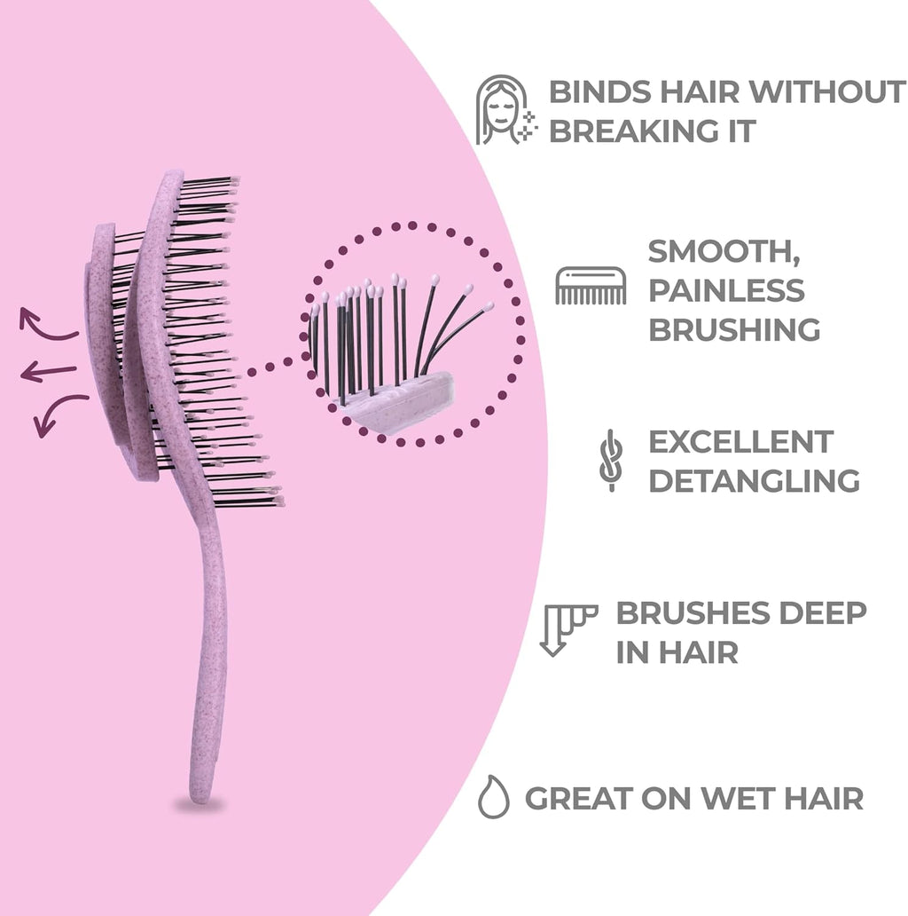 Spiral Detangling Hair Brush - Effortlessly Removes Tangles for All Hair Types - Lilac