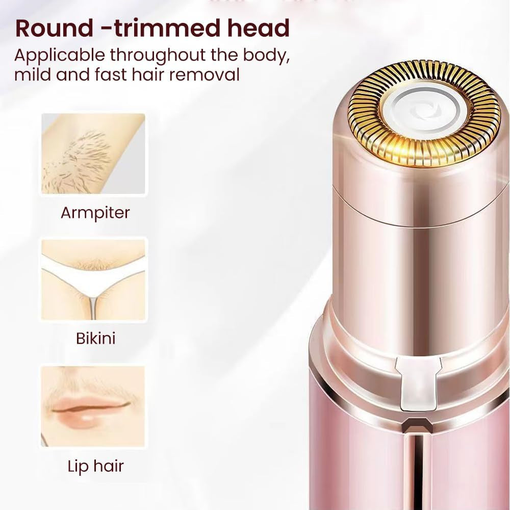 Flawless Rose Gold Facial Hair Remover - USB Rechargeable, Waterproof & Painless with LED Light