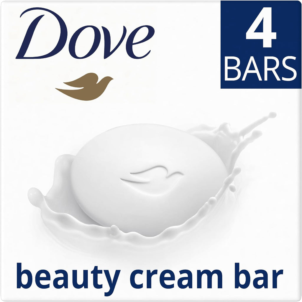 Original Beauty Bar Soap - ¼ Moisturising Cream for Luxuriously Soft, Smooth, and Healthy Skin - 4 Pack of 90g Bars