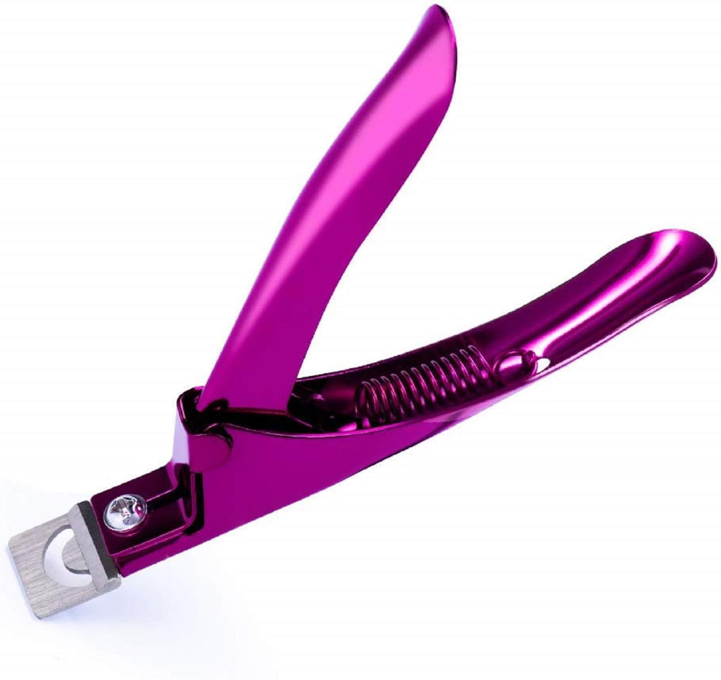Professional  Acrylic Nail Clippers - Rustproof Sharp Tip Cutters for Perfect Manicure & Pedicure - Stylish Plum Design