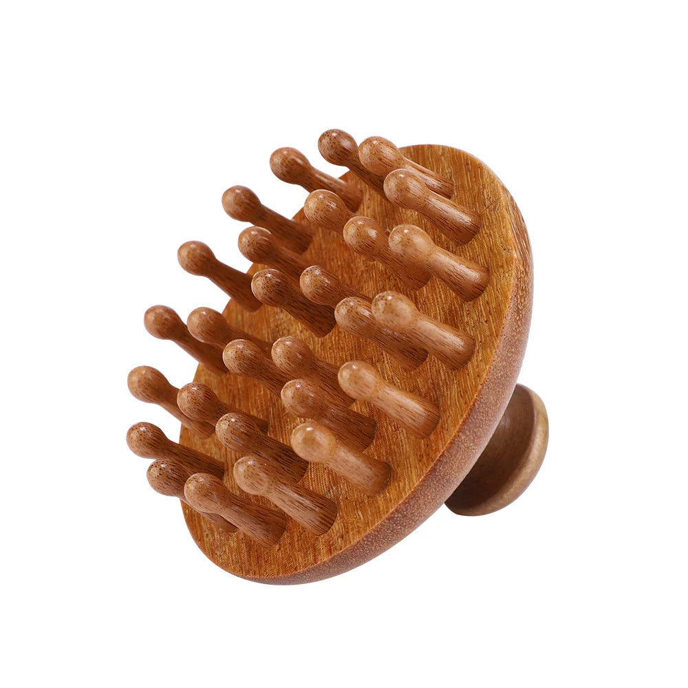 Wooden Scalp Massage Comb - Sandalwood Head Massager Tool, Gua Sha Brush for Women Men Hair Growth Body Massage