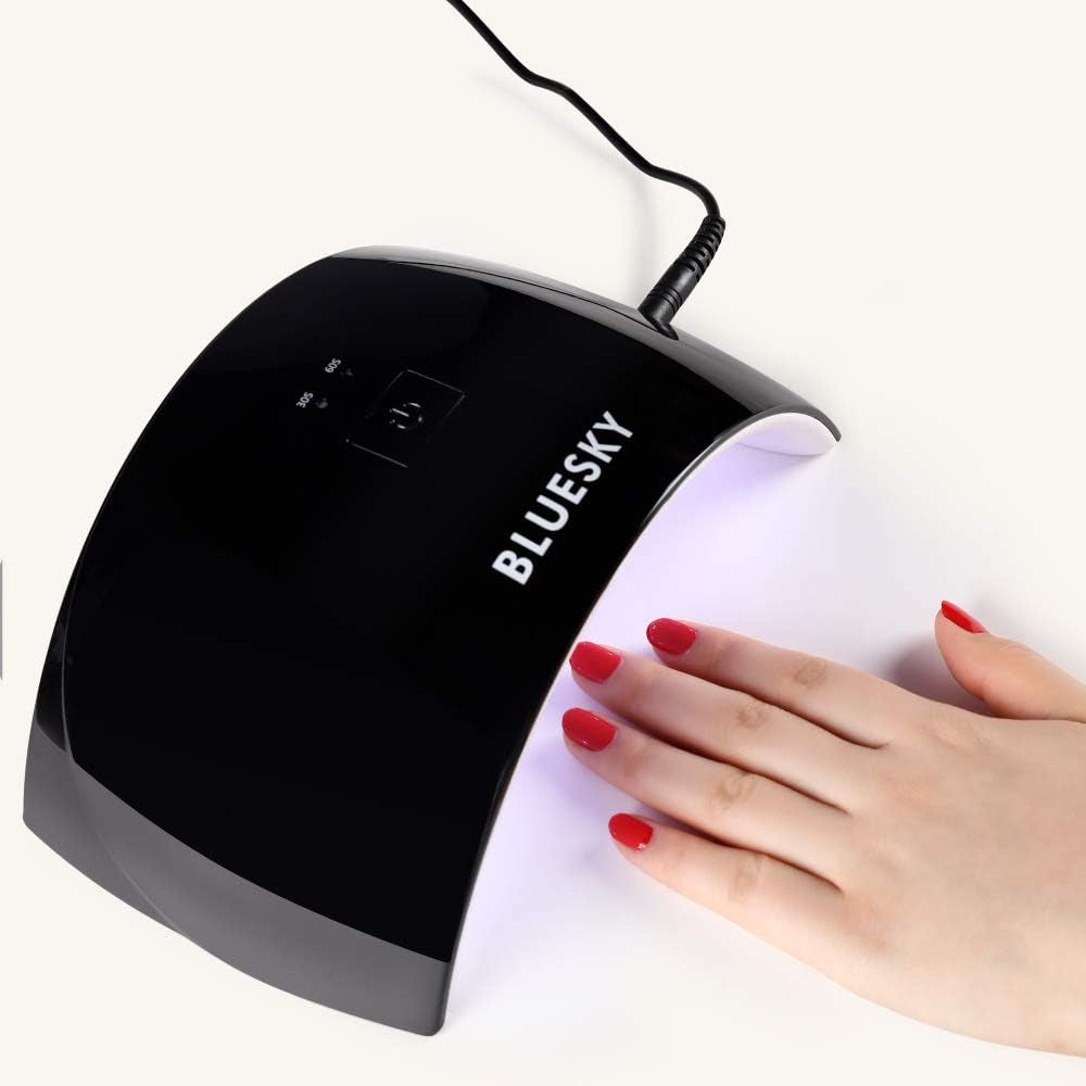 24W Professional LED & UV Nail Lamp - Fast Gel Polish Curing, Auto Sensor, Dual Timers, UK Plug, Sleek Black Design
