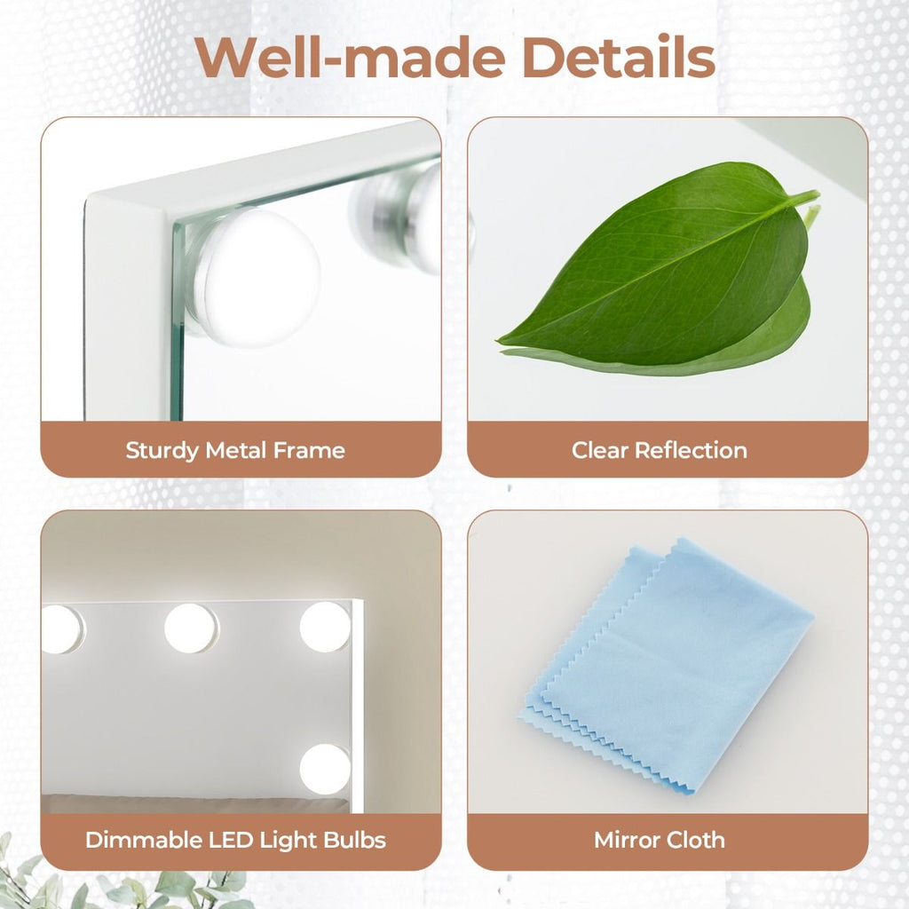 Hollywood Vanity Mirror with with 3 Color Lighting Modes for Tabletop