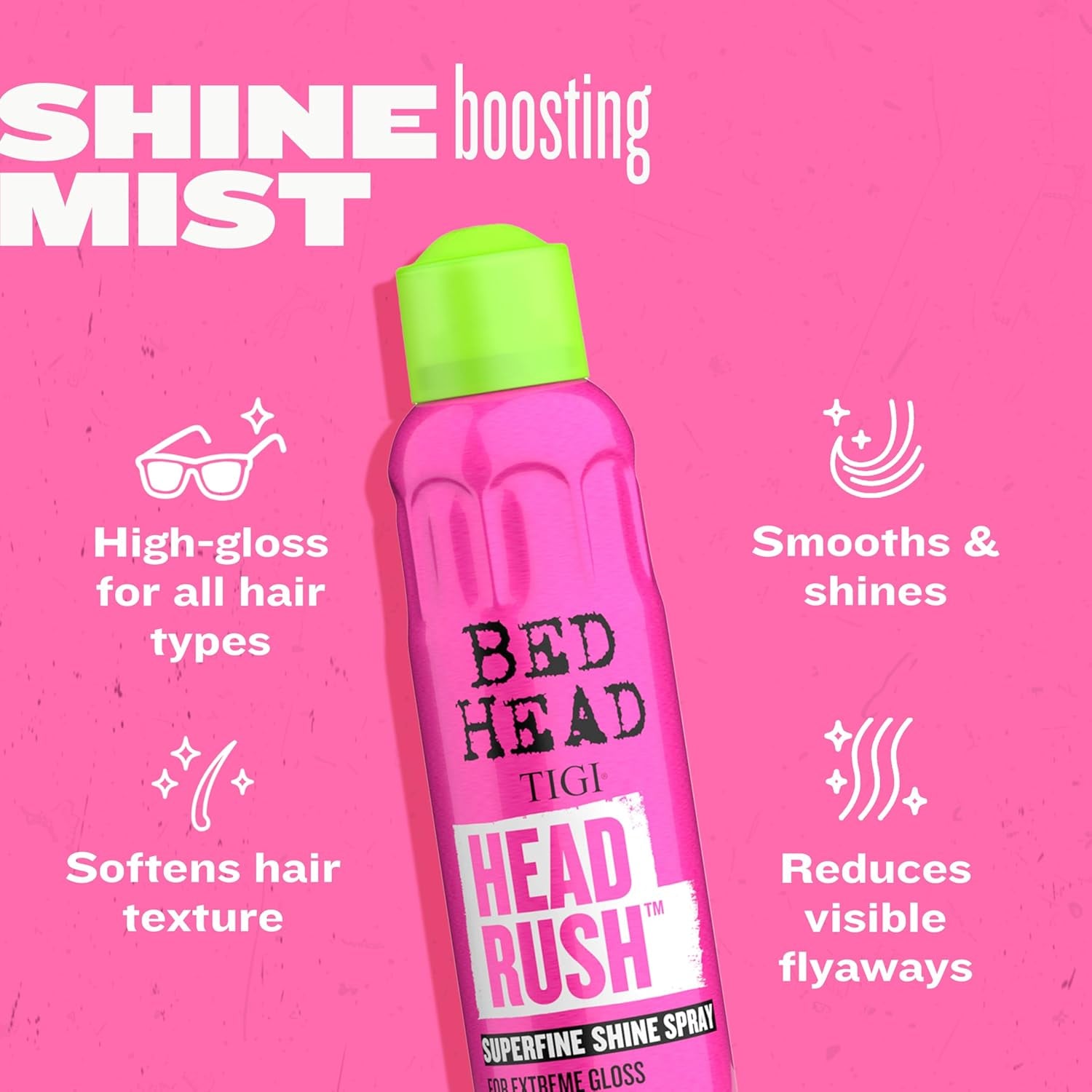 Achieve Glossy, Frizz-Free Hair with Bed Head by  Headrush Shine Spray – Lightweight Finishing Spray for All Hair Types