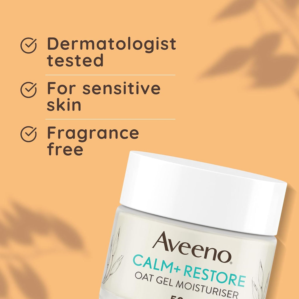 Aveeno Face Calm+Restore Oat Gel Moisturiser (1X 50Ml)