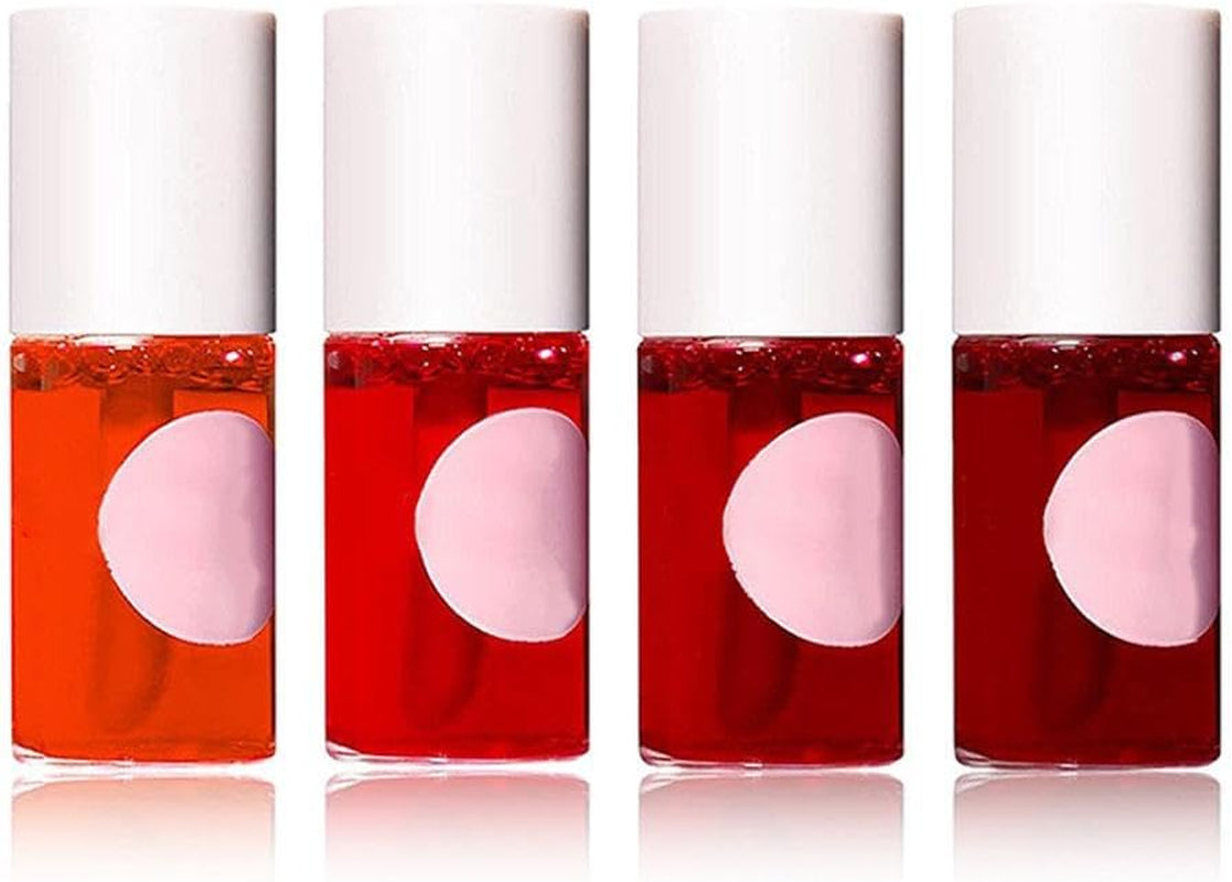 4-Color Lip Tint Stain Set - Mini Liquid Lipstick for Lips & Cheeks, Waterproof & Moisturizing, Long-Lasting & Non-Sticky