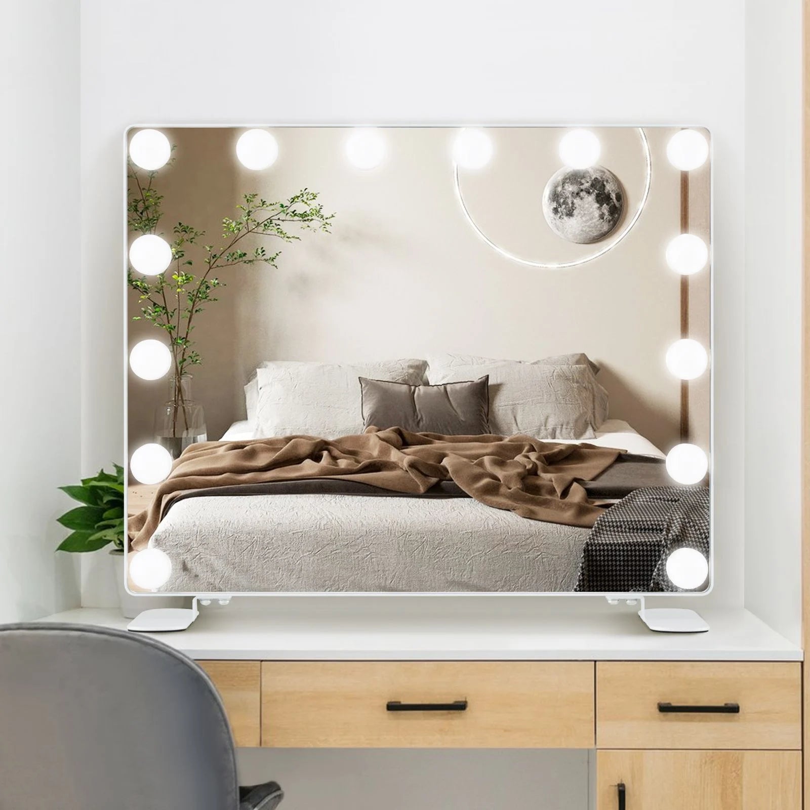 Hollywood Vanity Mirror with 3 Lighting Modes and Adjustable Brightness