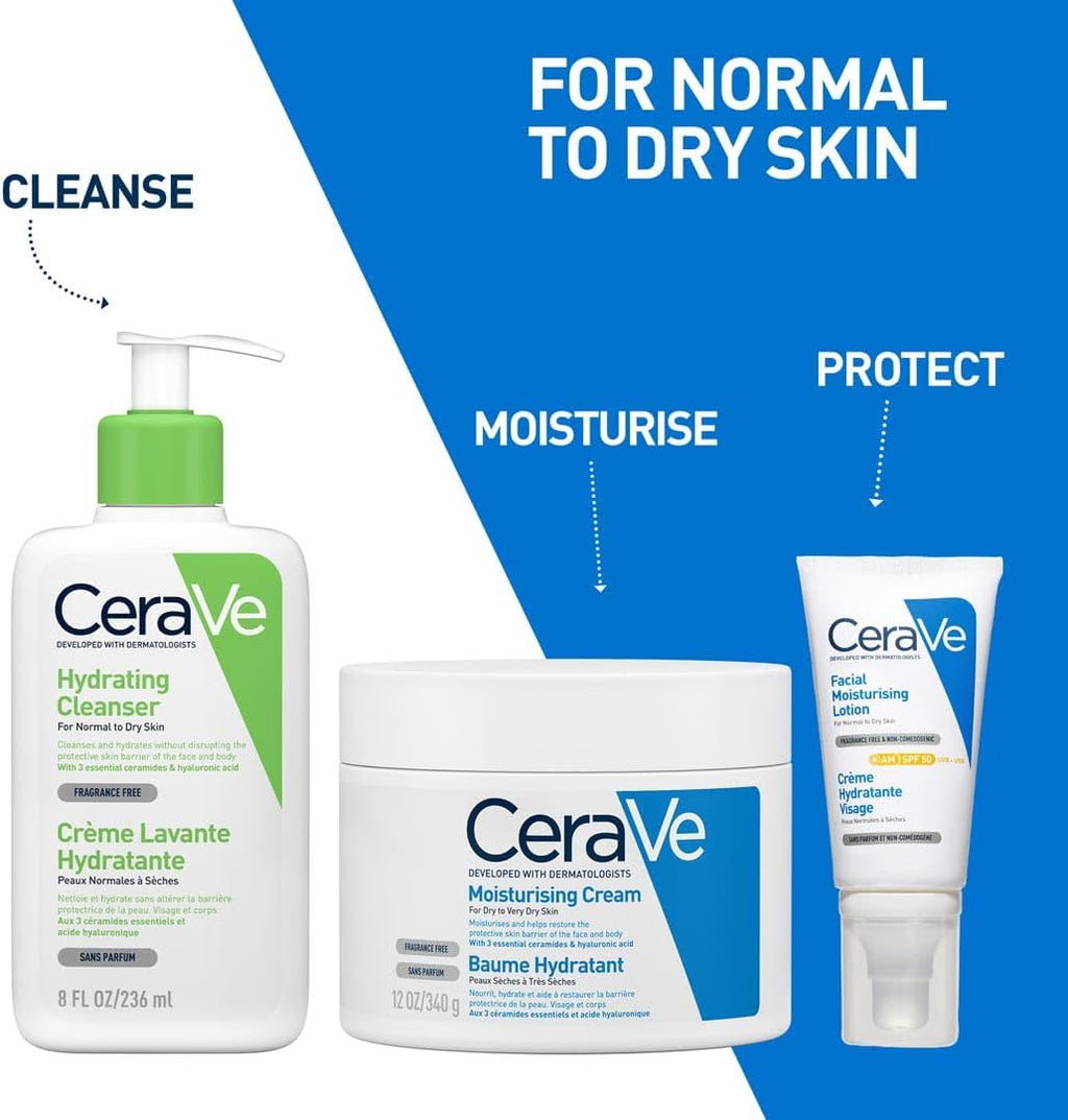 Cerave AM Facial Moisturizing Lotion for Normal to Dry Skin - 52ml with UV Protection & 3 Essential Ceramides