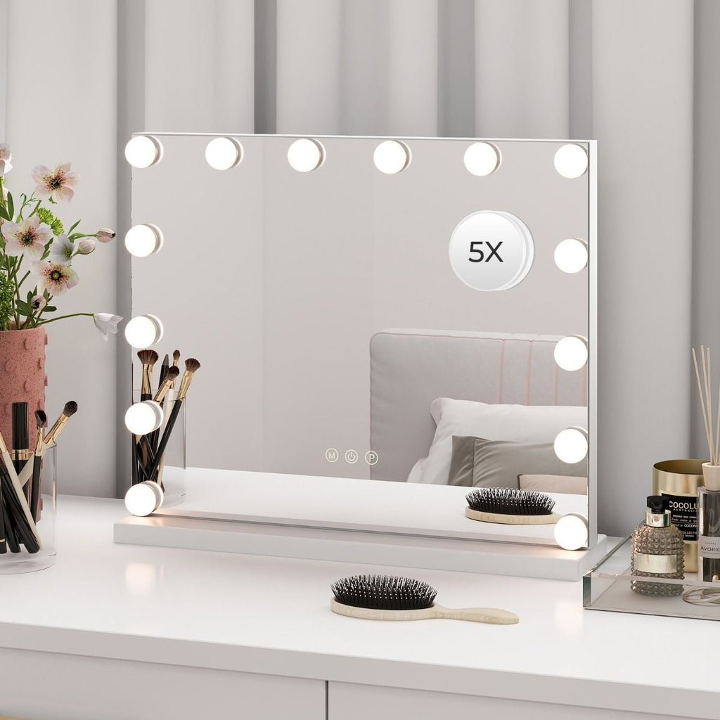 Hollywood Vanity Mirror with with 3 Color Lighting Modes for Tabletop