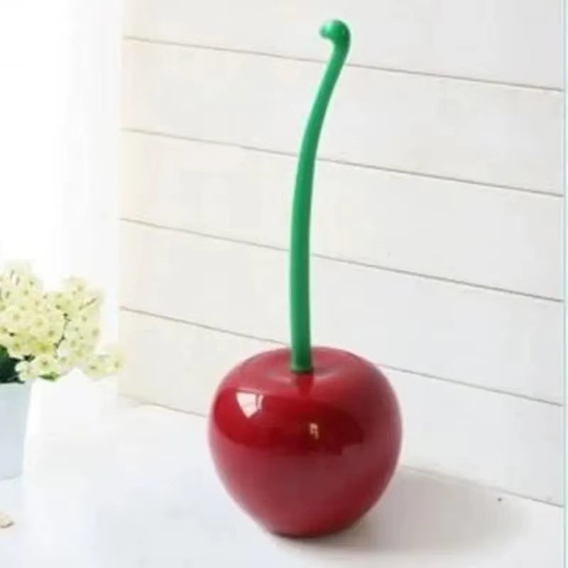 Two Toilet Brushes, Toilet Holders, Bathroom Accessories, Creative and Cute Cherry Shaped Toilet Brush Holder Set