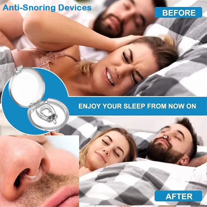 Magnetic Anti-Snoring Nose Clip - Sleep Aid Device for Improved Breathing and Apnea Relief with Protective Case