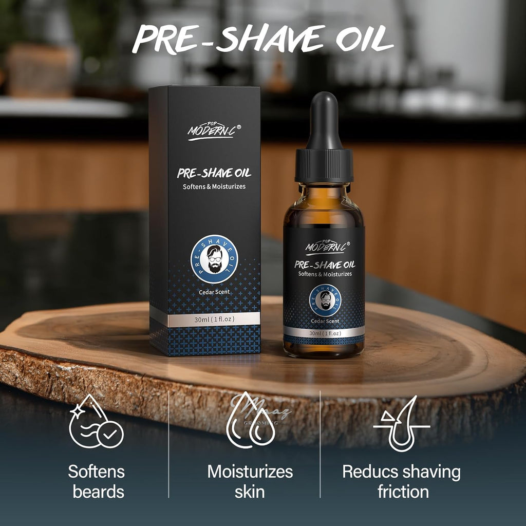 Ultimate 5-Piece Men's Shaving Kit - Perfect Gift Set with Shaving Soap, Beard Bib, Pre & After Shave Essentials, Ideal for Christmas, Birthdays, and Father's Day!