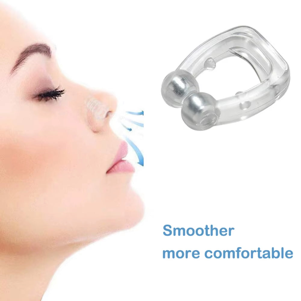 Magnetic Anti-Snoring Nose Clip - Sleep Aid Device for Improved Breathing and Apnea Relief with Protective Case