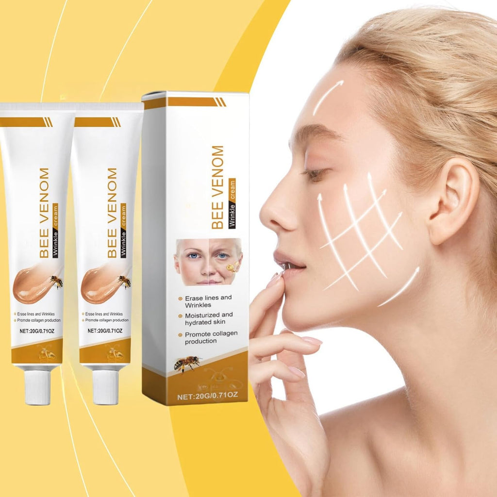 Revitalize Your Skin: 2PCS Bee Venom Anti-Wrinkle Firming Cream for All Skin Types - Multi-Purpose Moisturizer & Age-Defying Treatment
