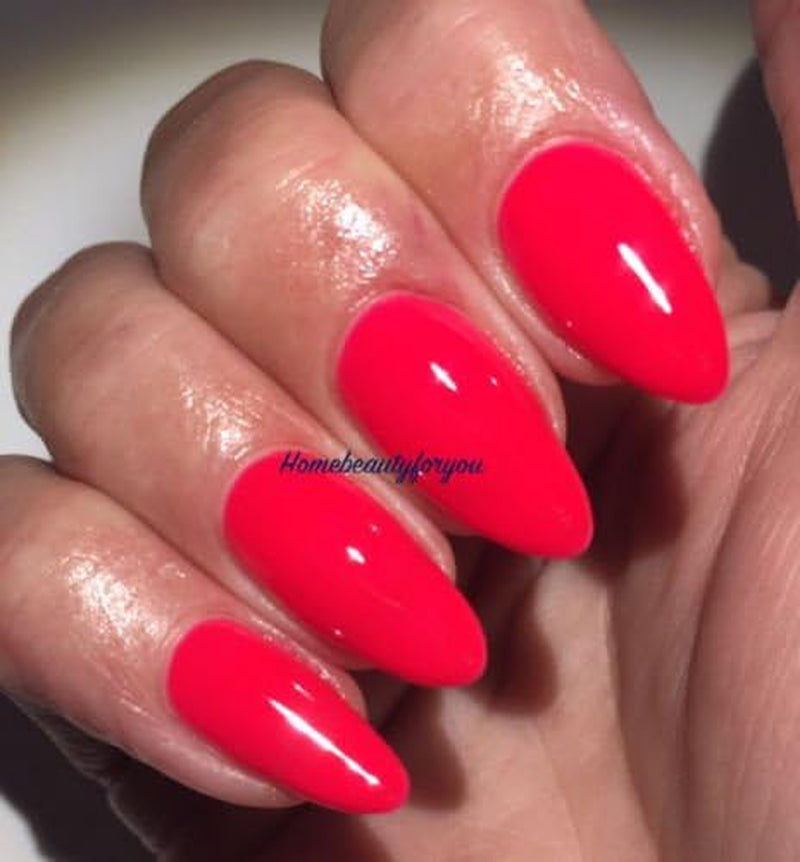 Vibrant  Neon Red/Coral Pink Nail Gel Polish - Summer Fruit Twist 25, 10ml UV LED Soak Off