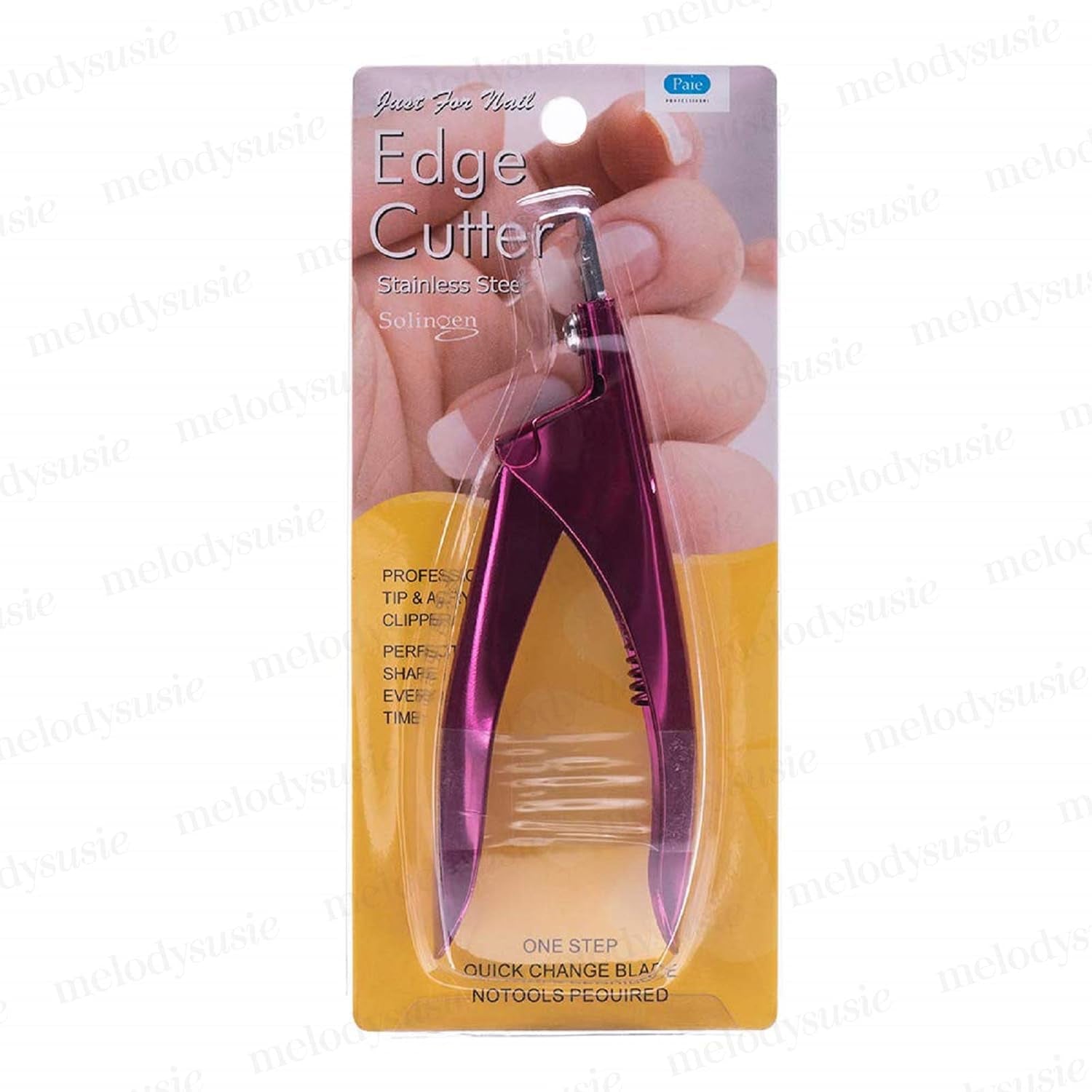 Professional  Acrylic Nail Clippers - Rustproof Sharp Tip Cutters for Perfect Manicure & Pedicure - Stylish Plum Design