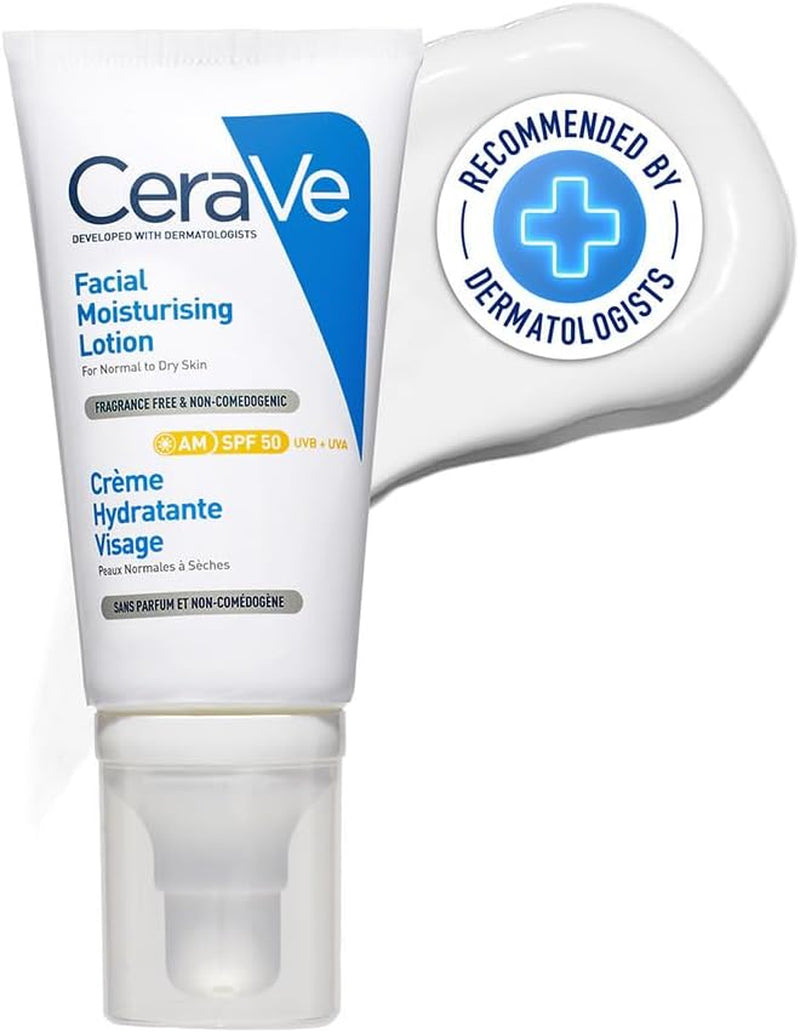 Cerave AM Facial Moisturizing Lotion for Normal to Dry Skin - 52ml with UV Protection & 3 Essential Ceramides