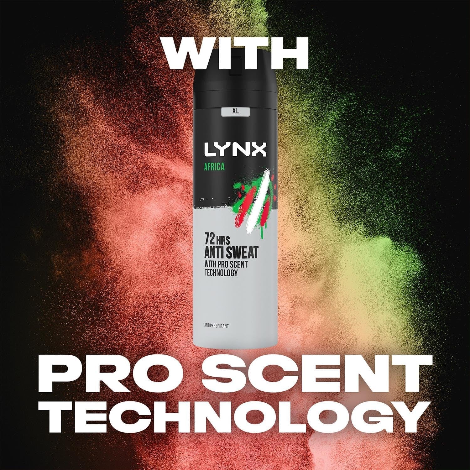 Lynx Africa 72-Hour Odour & Wetness Protection Anti-Perspirant Deodorant Spray - 200ml Pack of 3 for All-Day Freshness