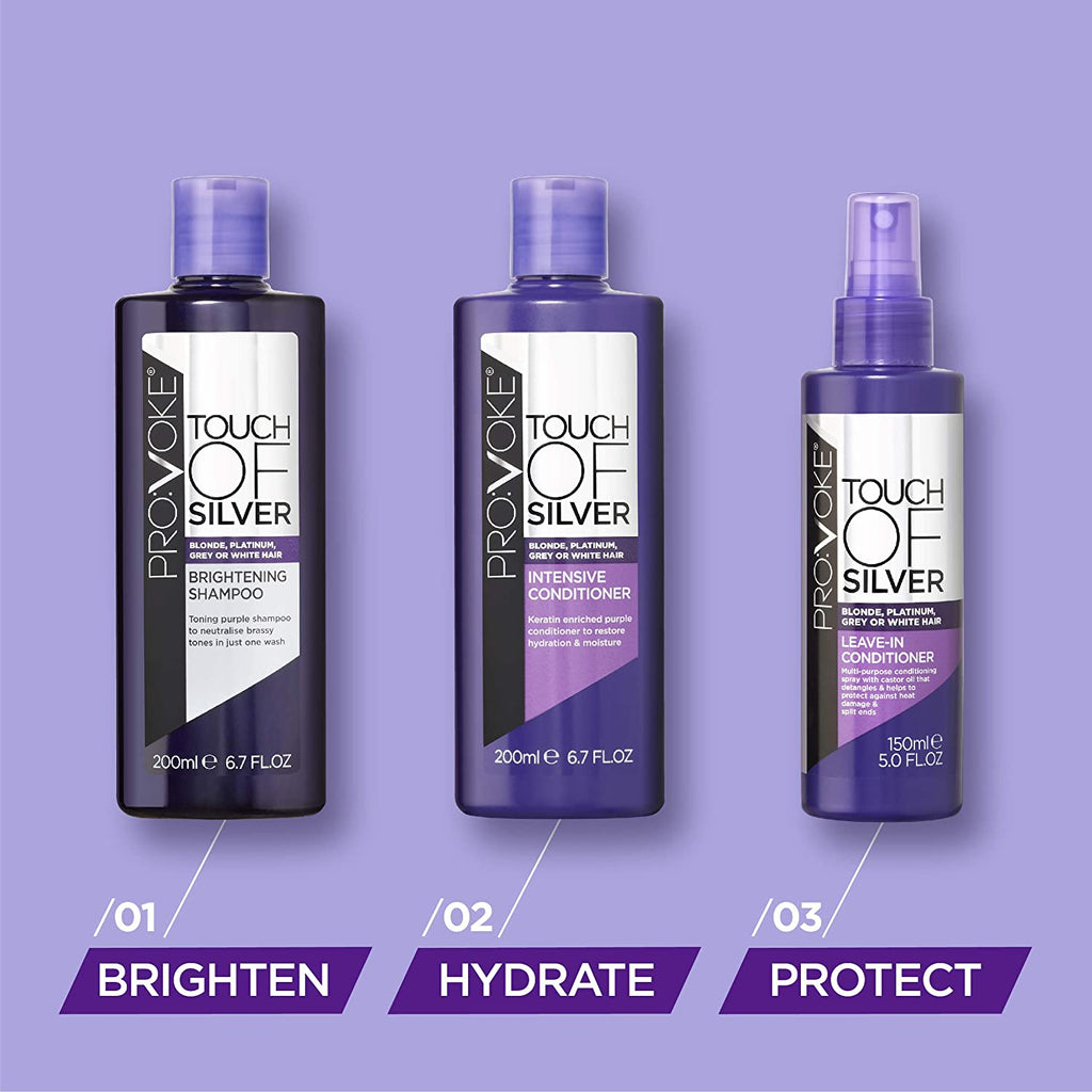 Revitalize Your Hair with  Touch of Silver Brightening Shampoo & Conditioner - 400ml, Eliminates Yellow & Orange Tones!