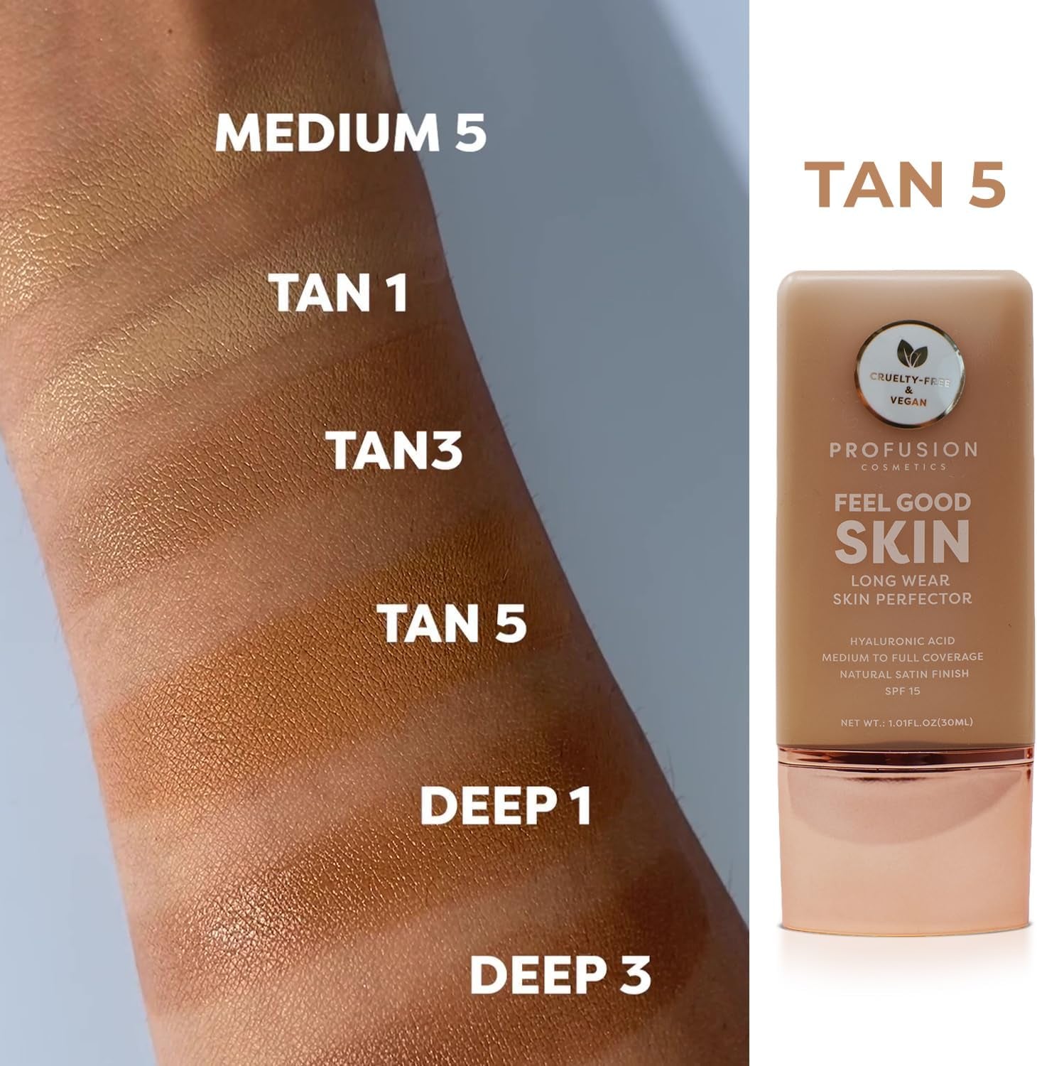 Flawless Radiance Lightweight Liquid Foundation - Tan 5, Breathable & Cruelty-Free for Even Skin Tone