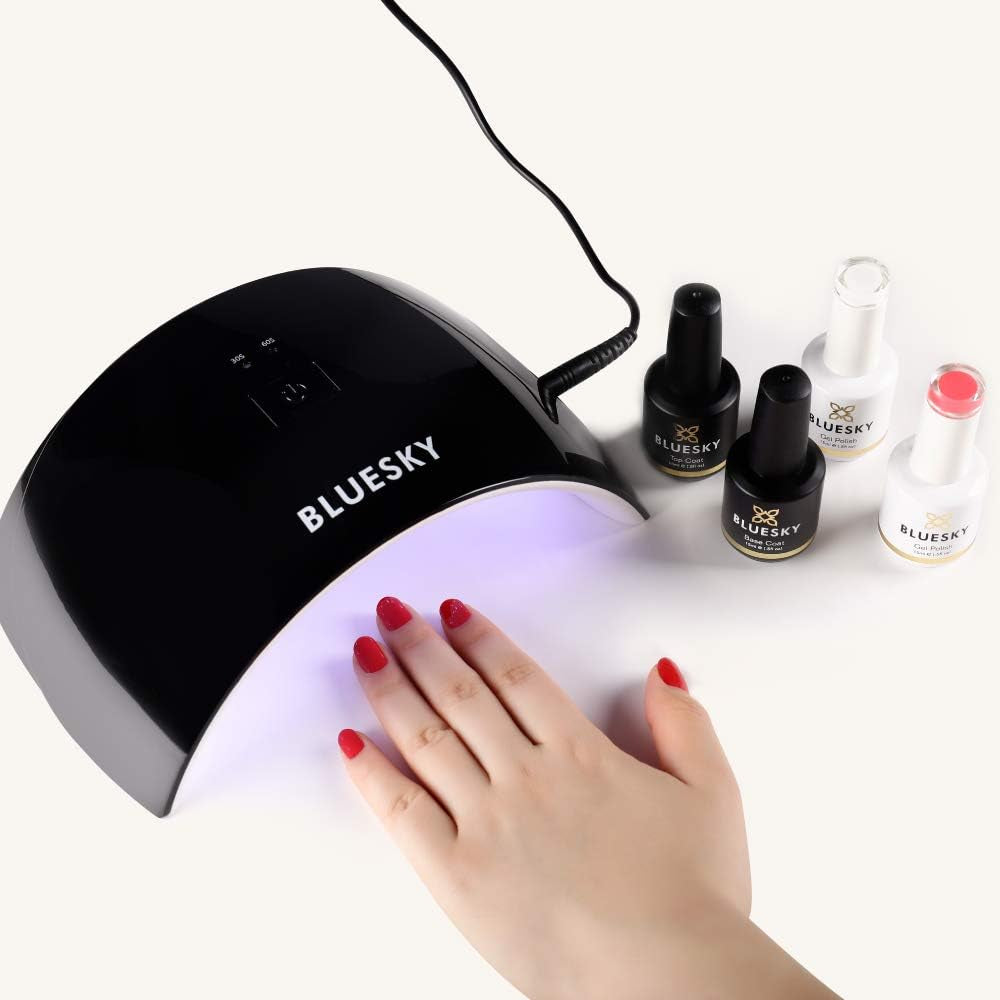 24W Professional LED & UV Nail Lamp - Fast Gel Polish Curing, Auto Sensor, Dual Timers, UK Plug, Sleek Black Design