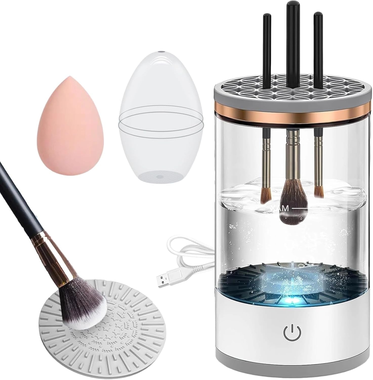 Ultimate Electric Makeup Brush Cleaner & Spinner with Bonus Makeup Sponge - Perfect Gift for Women!