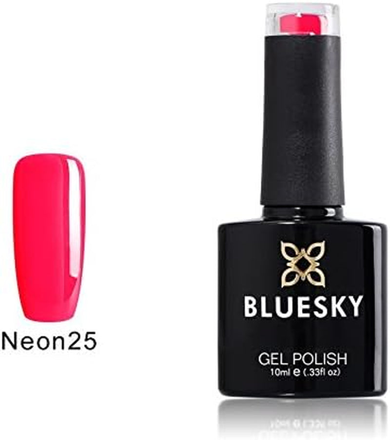 Vibrant  Neon Red/Coral Pink Nail Gel Polish - Summer Fruit Twist 25, 10ml UV LED Soak Off