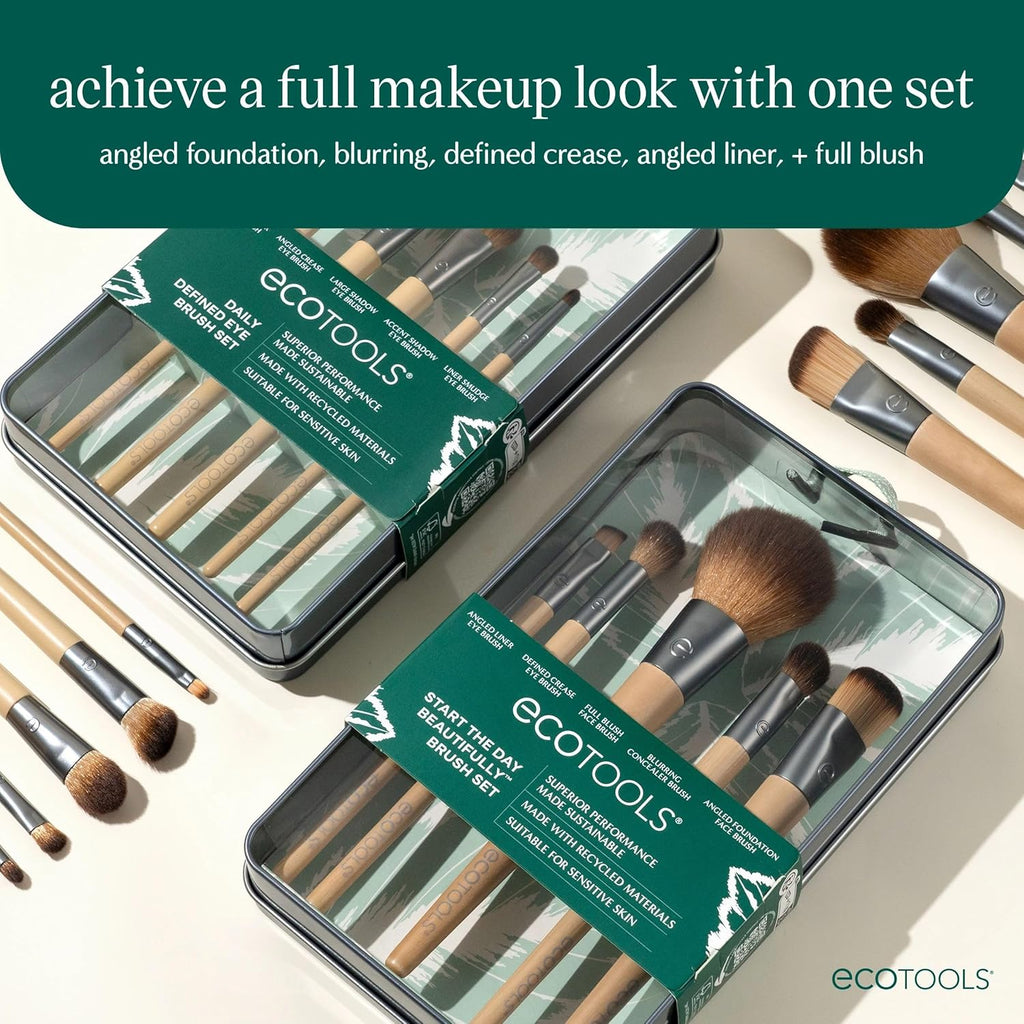Transform Your Beauty Routine:  6-Piece Eco-Friendly Makeup Brush Set - Perfect for Flawless Eyeshadow, Blush, Concealer & Foundation Application! Vegan & Cruelty-Free!