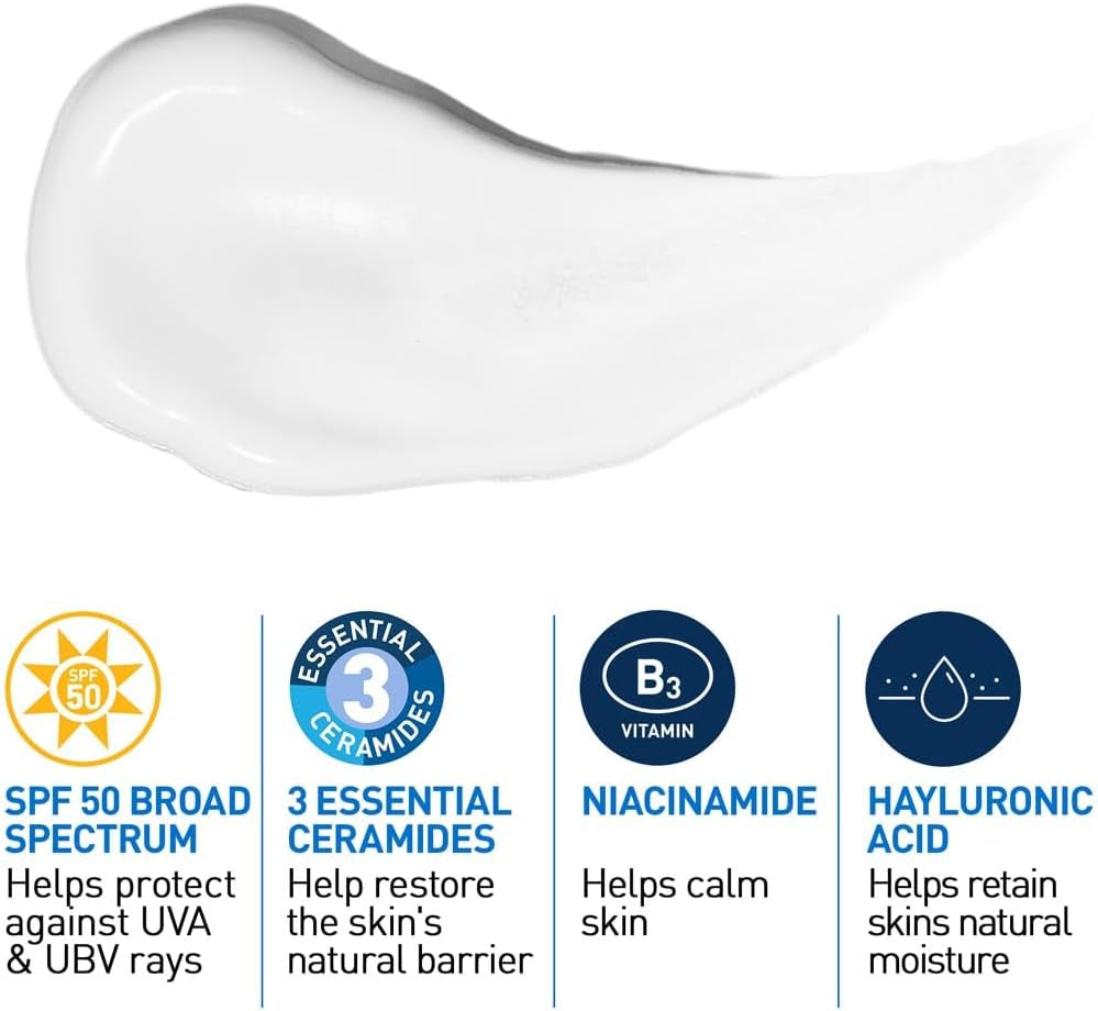 Cerave AM Facial Moisturizing Lotion for Normal to Dry Skin - 52ml with UV Protection & 3 Essential Ceramides